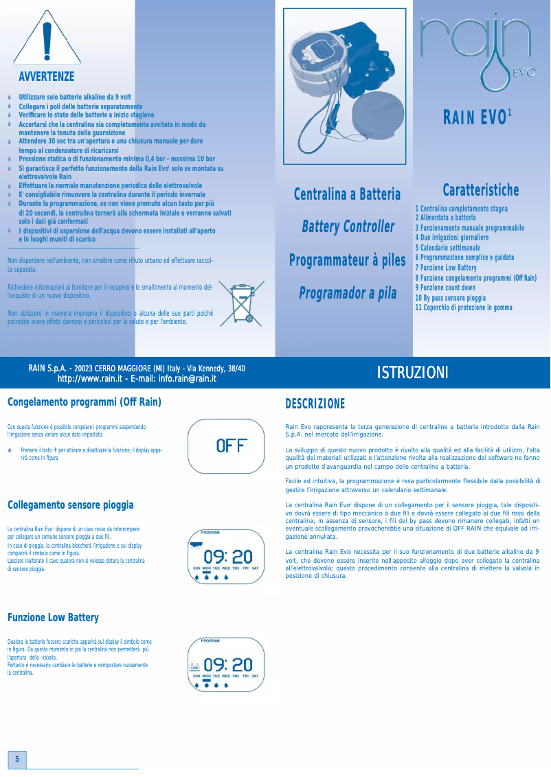 Image de la première page du manuel de l'appareil Evo