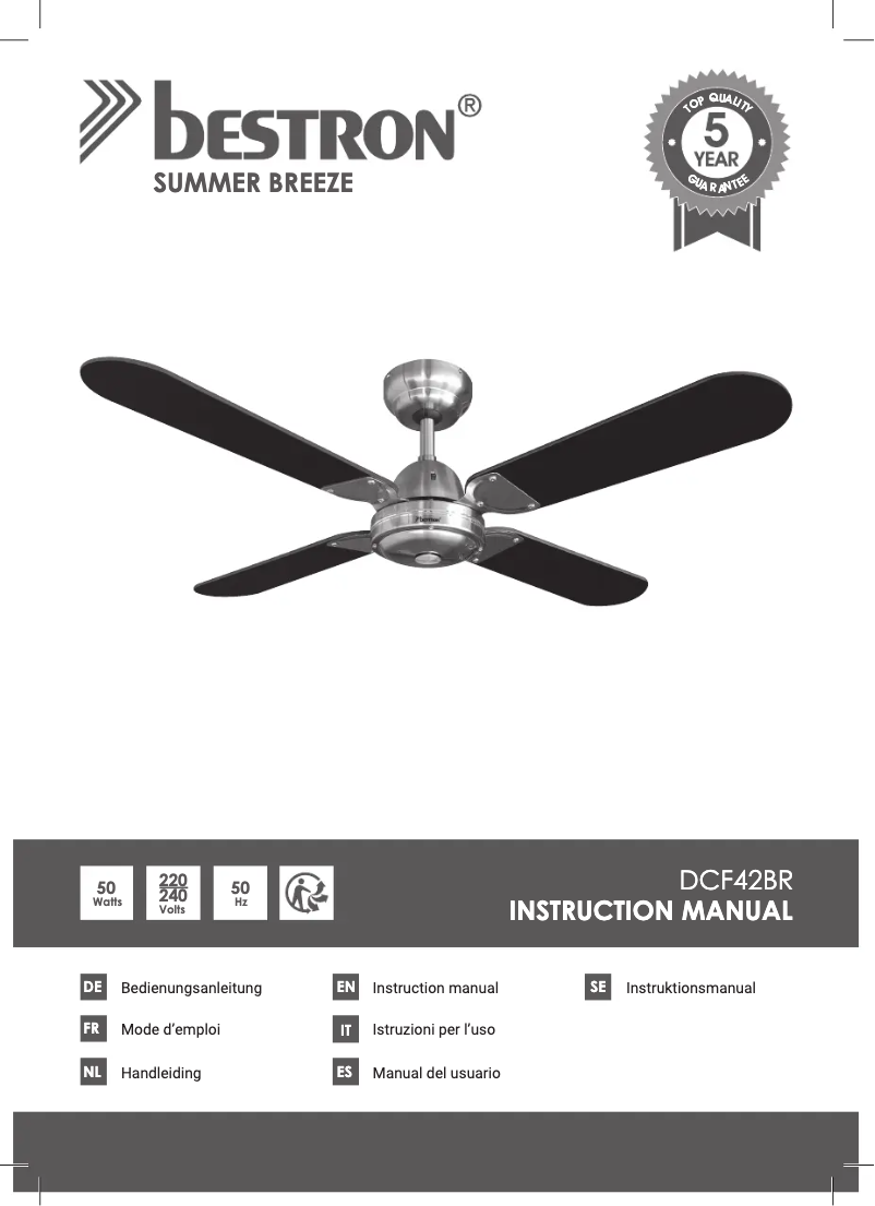 Image de la première page du manuel de l'appareil Summer Breeze DCF42BR