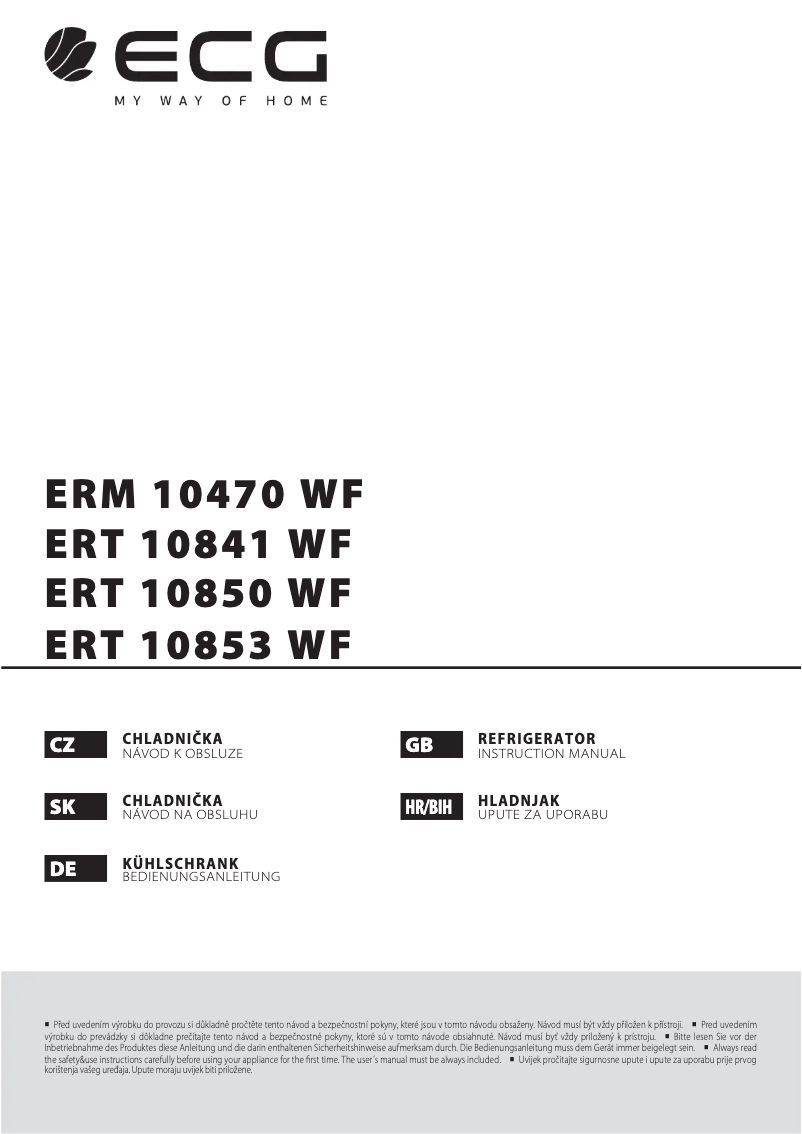 Page 1 of the manual User Manual ECG ERT 10841 WF