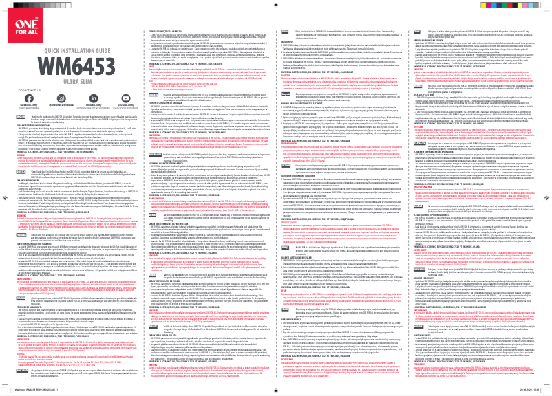 Page 1 de la notice Instructions / montage One for all WM6453