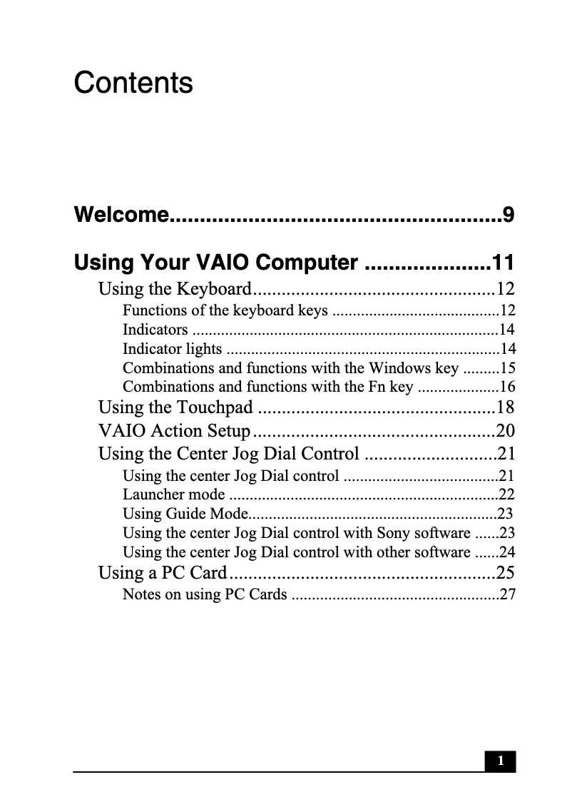 Page n°1 - Manuel utilisateur Sony Vaio PCG-R505EC