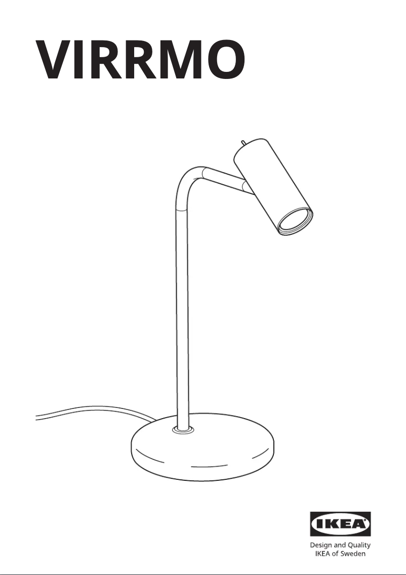 Page 1 de la notice Manuel utilisateur Ikea VIRRMO 204.713.58