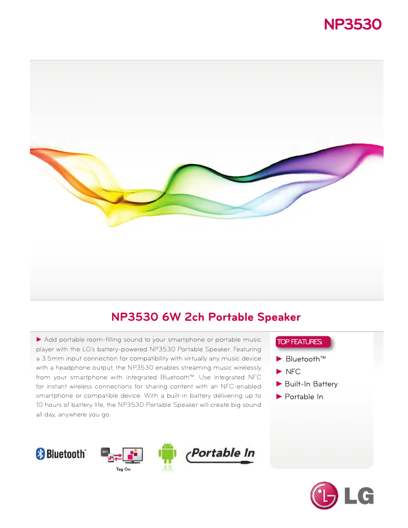 Page n°1 - Fiche technique LG NP3530