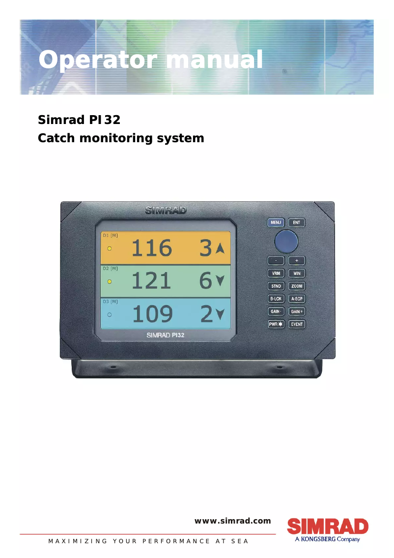 Página 1 del manual Manual de usuario Simrad PI32
