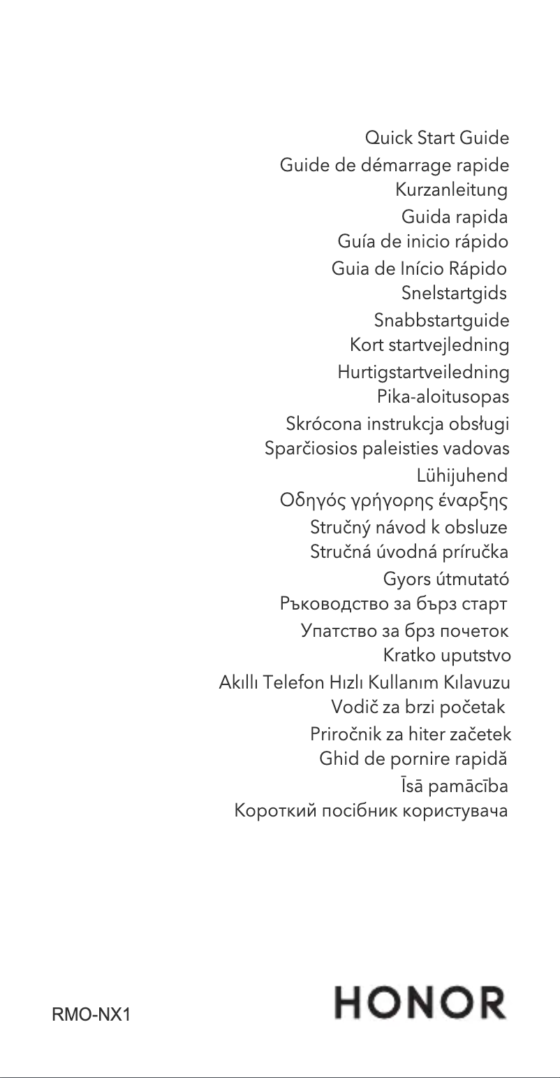 Page 1 de la notice Guide de démarrage rapide Honor Magic 5 Lite 5G