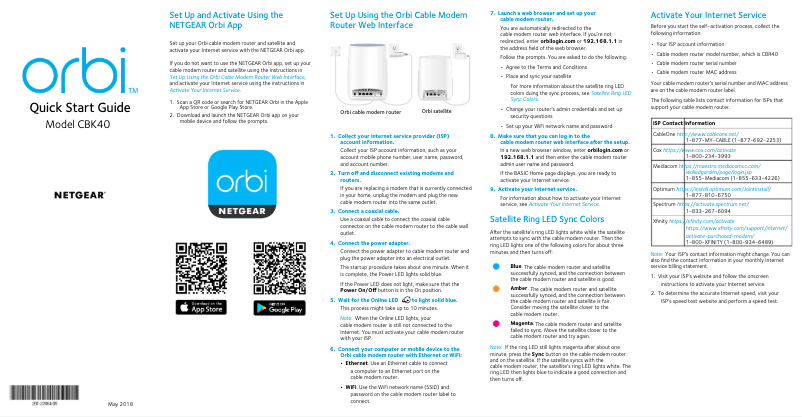 Página 1 del manual Guía de instalación Netgear Orbi CBK43