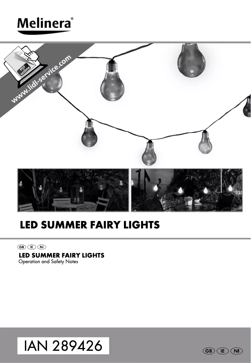 Page 1 de la notice Manuel utilisateur Melinera IAN 292069