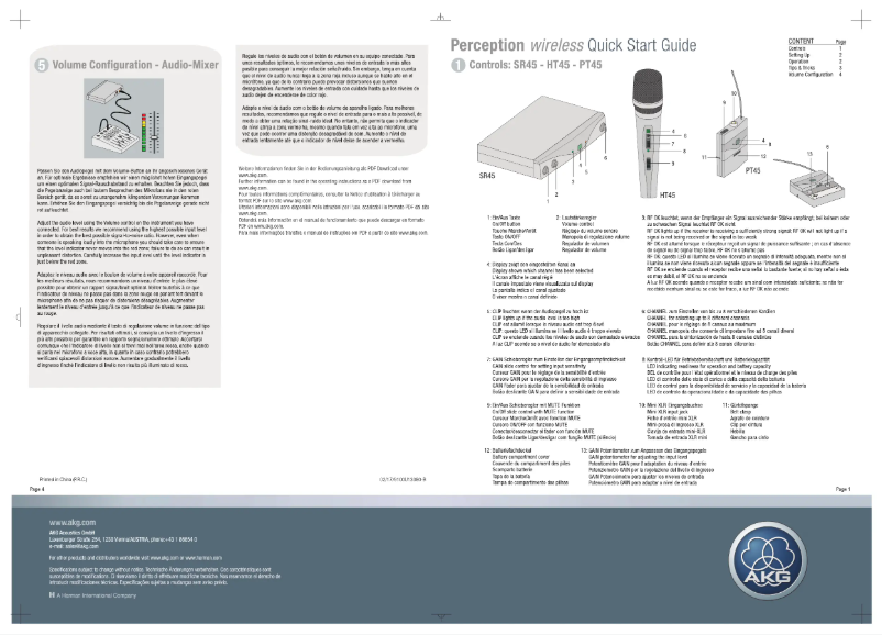 Page 1 de la notice Guide de démarrage rapide AKG HT45