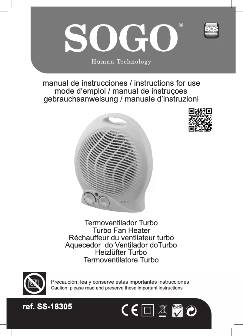 Image de la première page du manuel de l'appareil CAL-SS-18305