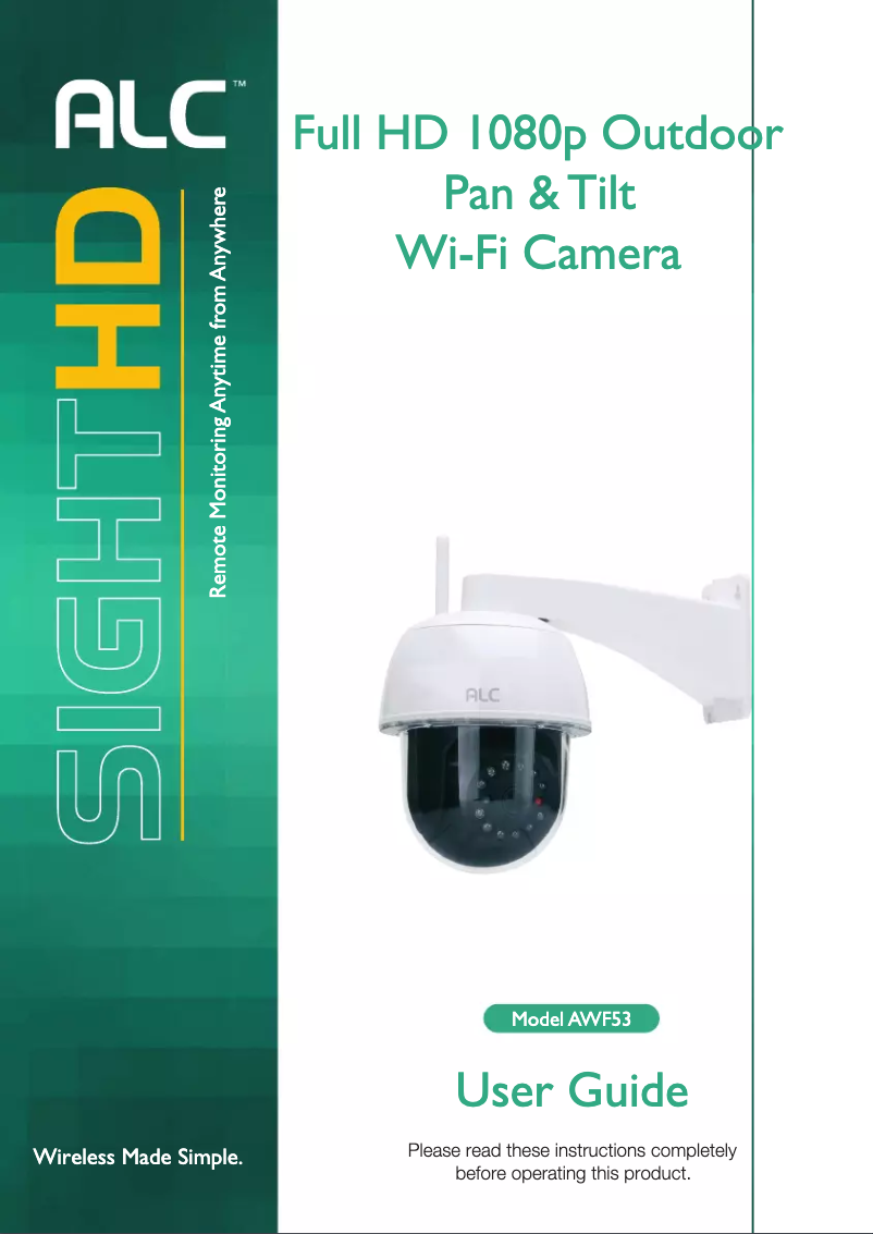Image de la première page du manuel de l'appareil SightHD AWF53