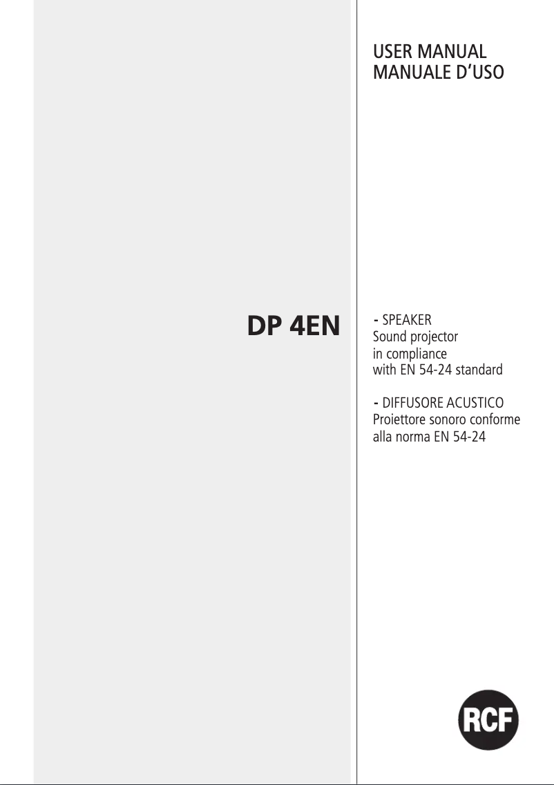 Page 1 de la notice Manuel utilisateur RCF DP 4EN
