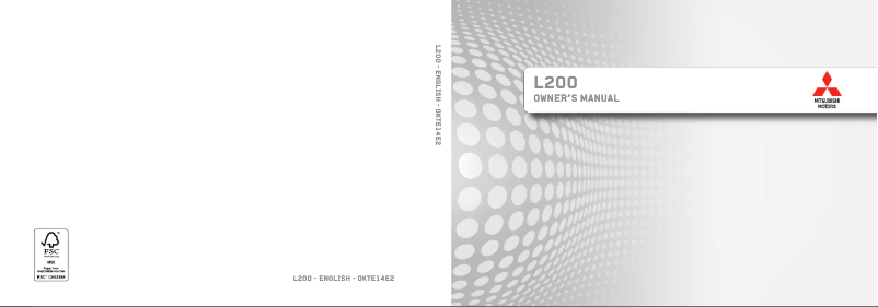 Page 1 de la notice Manuel utilisateur Mitsubishi L200 (2014)