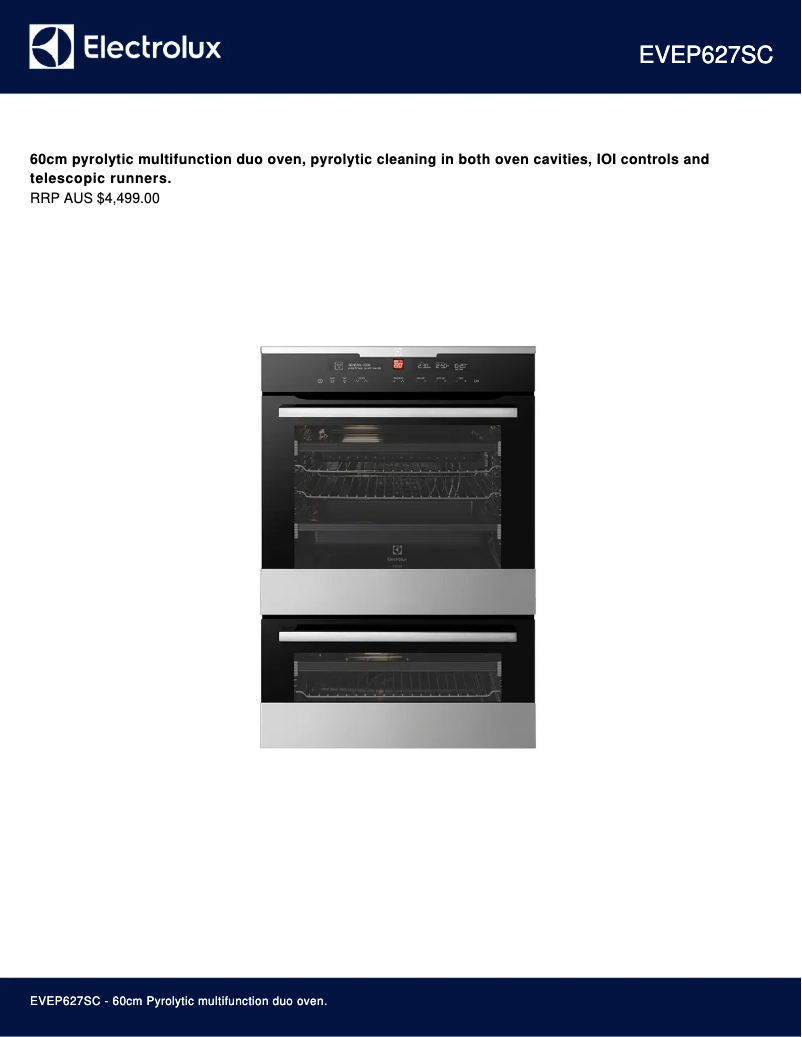 Página 1 del manual Ficha técnica Electrolux EVEP627