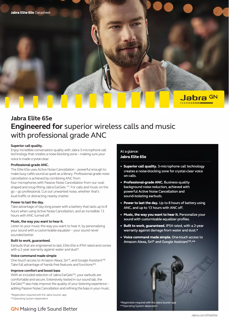 Image de la première page du manuel de l'appareil Elite 65e