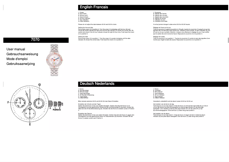 Image de la première page du manuel de l'appareil 7070