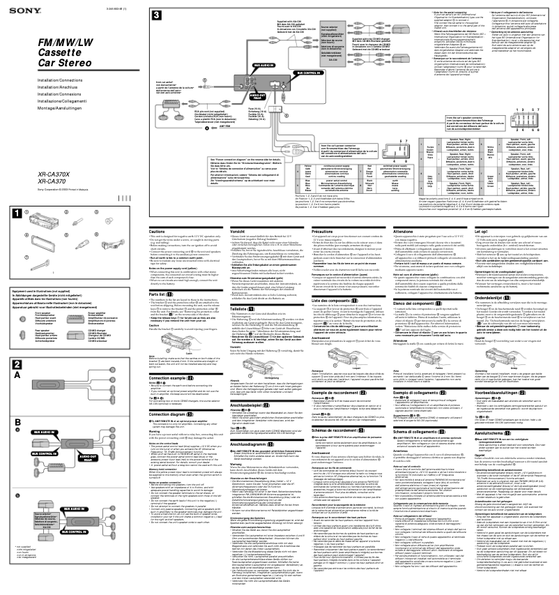 Image de la première page du manuel de l'appareil XR-CA370