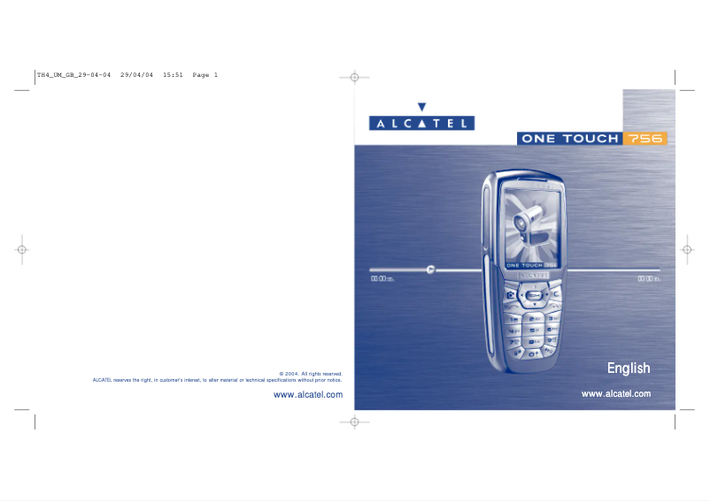 Page n°1 - Manuel utilisateur Alcatel One Touch 756
