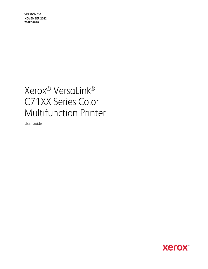 Page 1 de la notice Manuel utilisateur Xerox VersaLink C7130