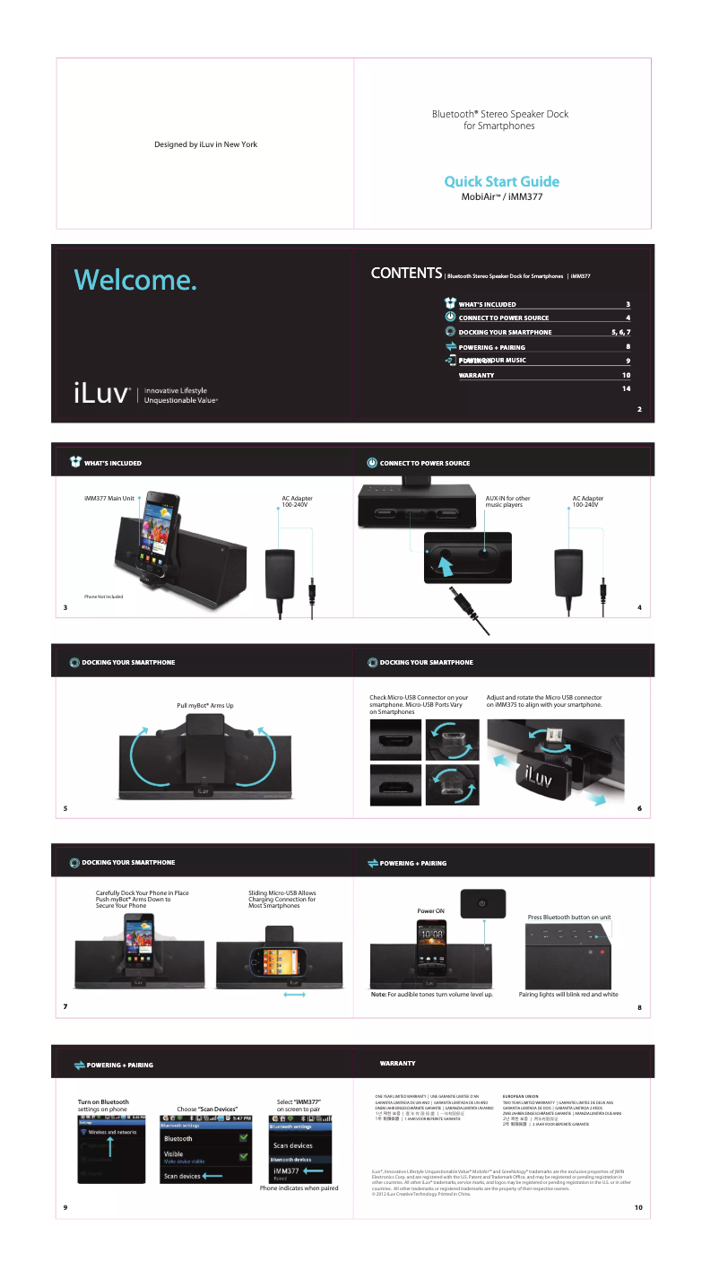 Page n°1 - Manuel utilisateur iLuv MobiAir