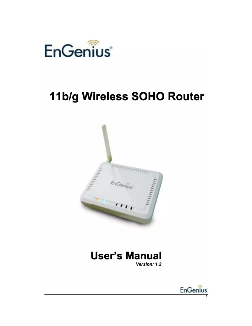 Page n°1 - Manuel utilisateur EnGenius ESR-1221 EXT