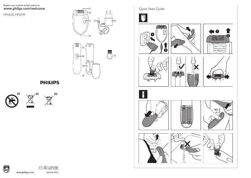 Página 1 del manual Manual de usuario Philips Satinelle Essential HP6550