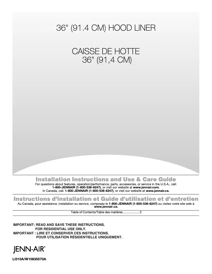 Image de la première page du manuel de l'appareil JXL6536CSS