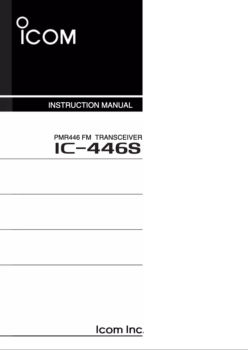 Image de la première page du manuel de l'appareil IC-446S