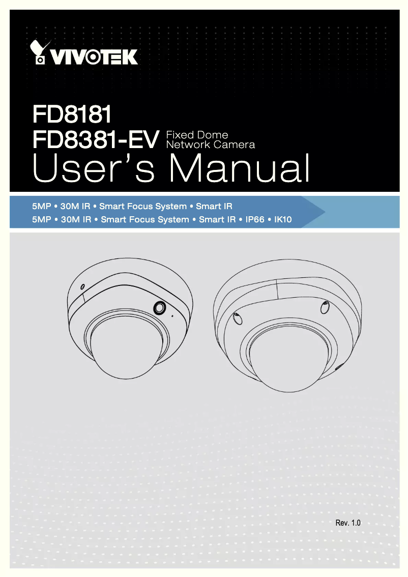 Page n°1 - Manuel utilisateur Vivotek FD8181