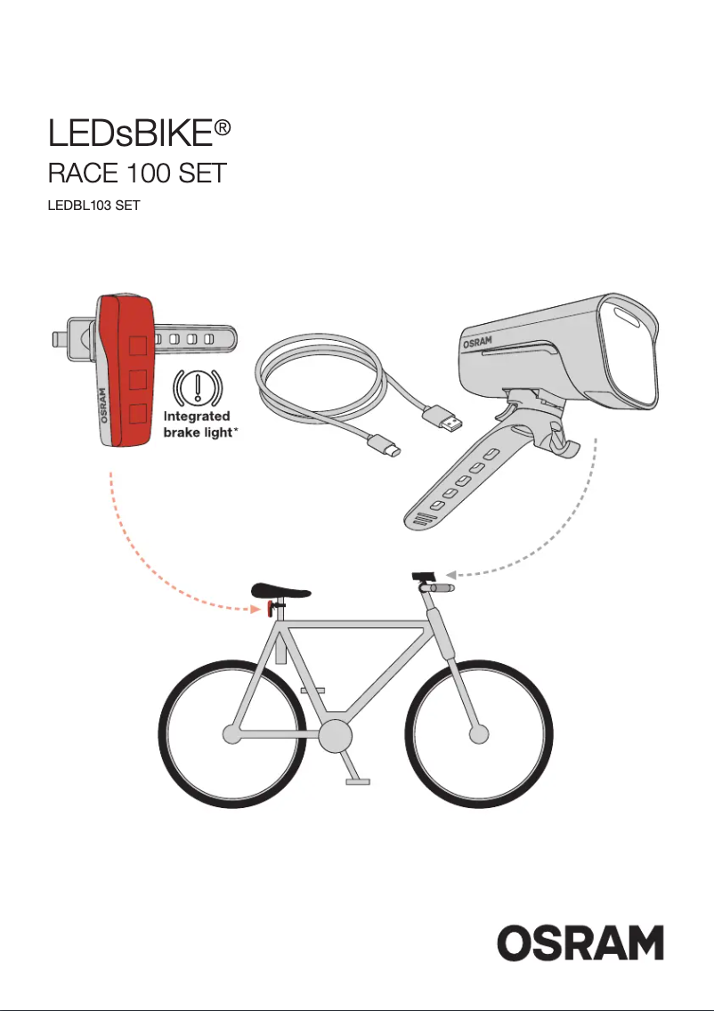 Page 1 de la notice Instructions / montage Osram LEDsBIKE RACE 100 SET