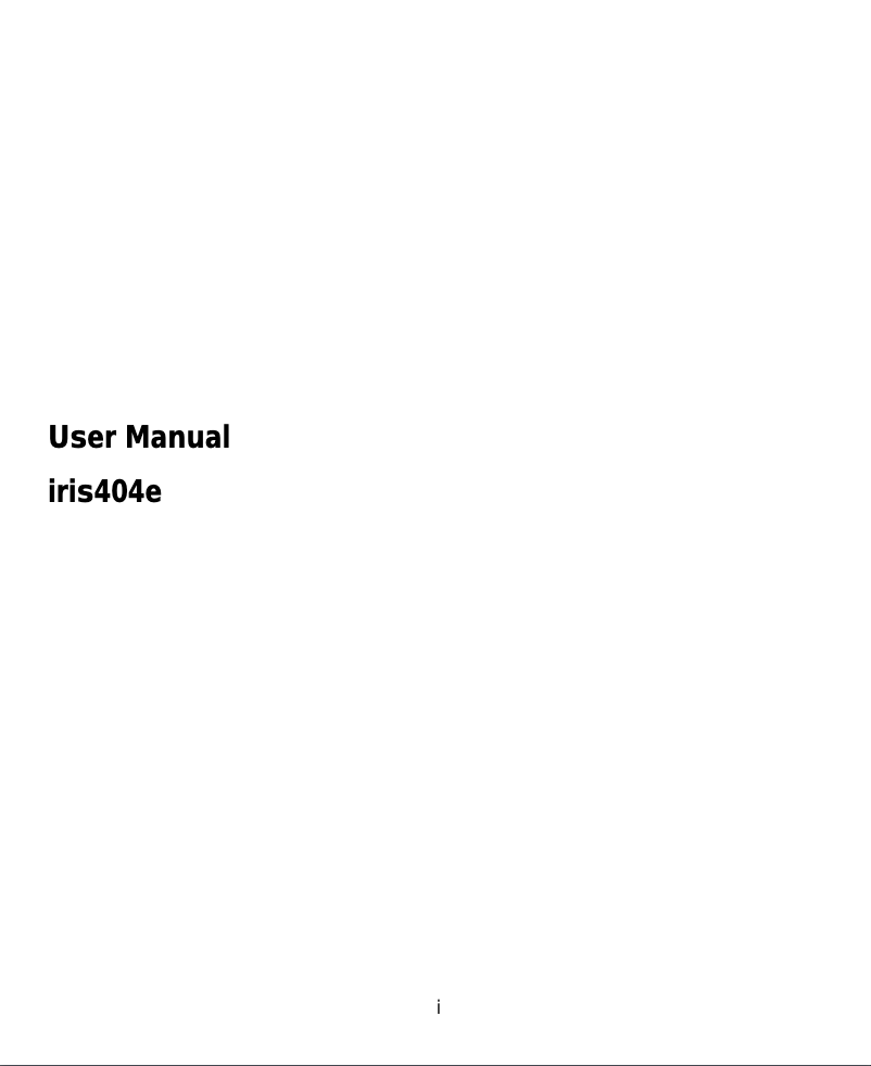 Image de la première page du manuel de l'appareil Iris 404e