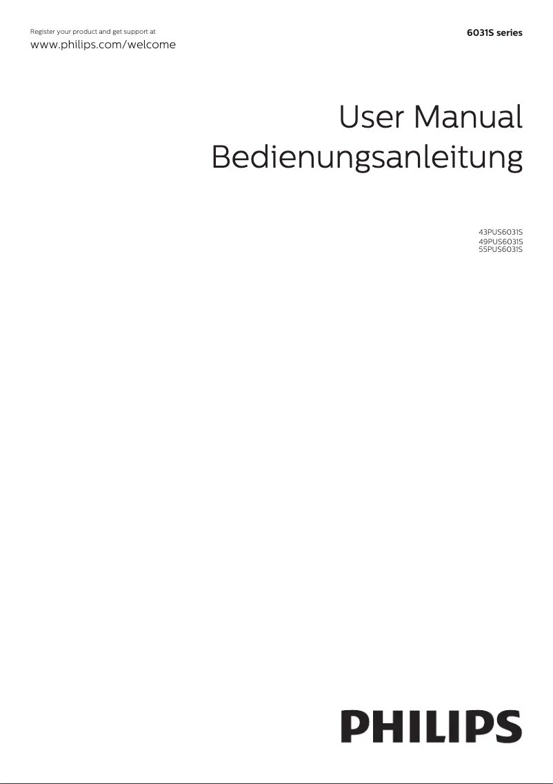 Page 1 de la notice Manuel utilisateur Philips 6000 series 55PUS6031S