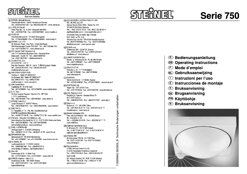 Page 1 de la notice Manuel utilisateur Steinel DL 750