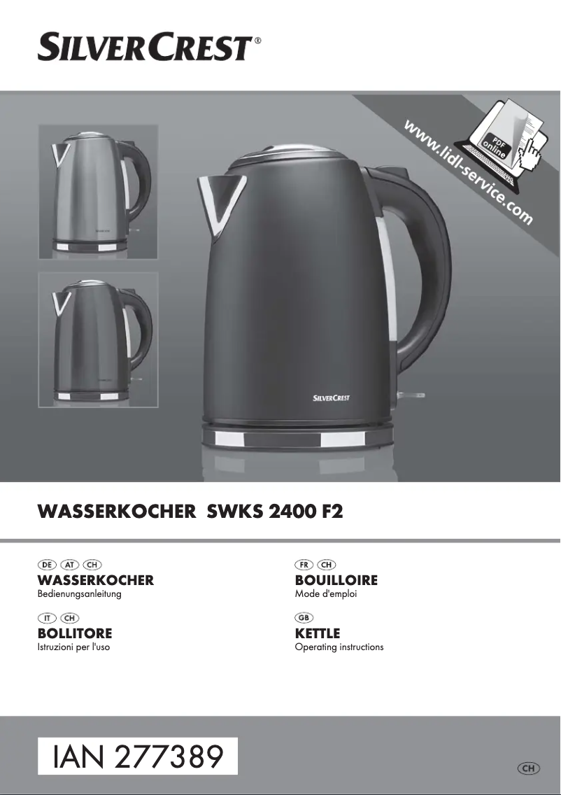 Page n°1 - Manuel utilisateur SilverCrest SWKS 2400 F2