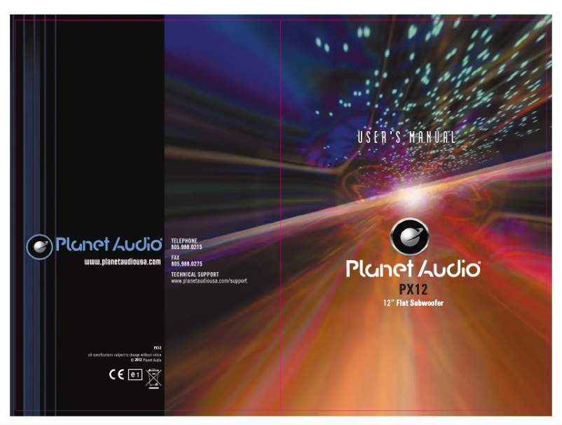 Page n°1 - Manuel utilisateur Planet Audio AXIS PX12