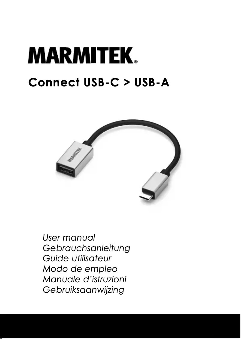 Page 1 de la notice Manuel utilisateur Marmitek Connect USB C > USB