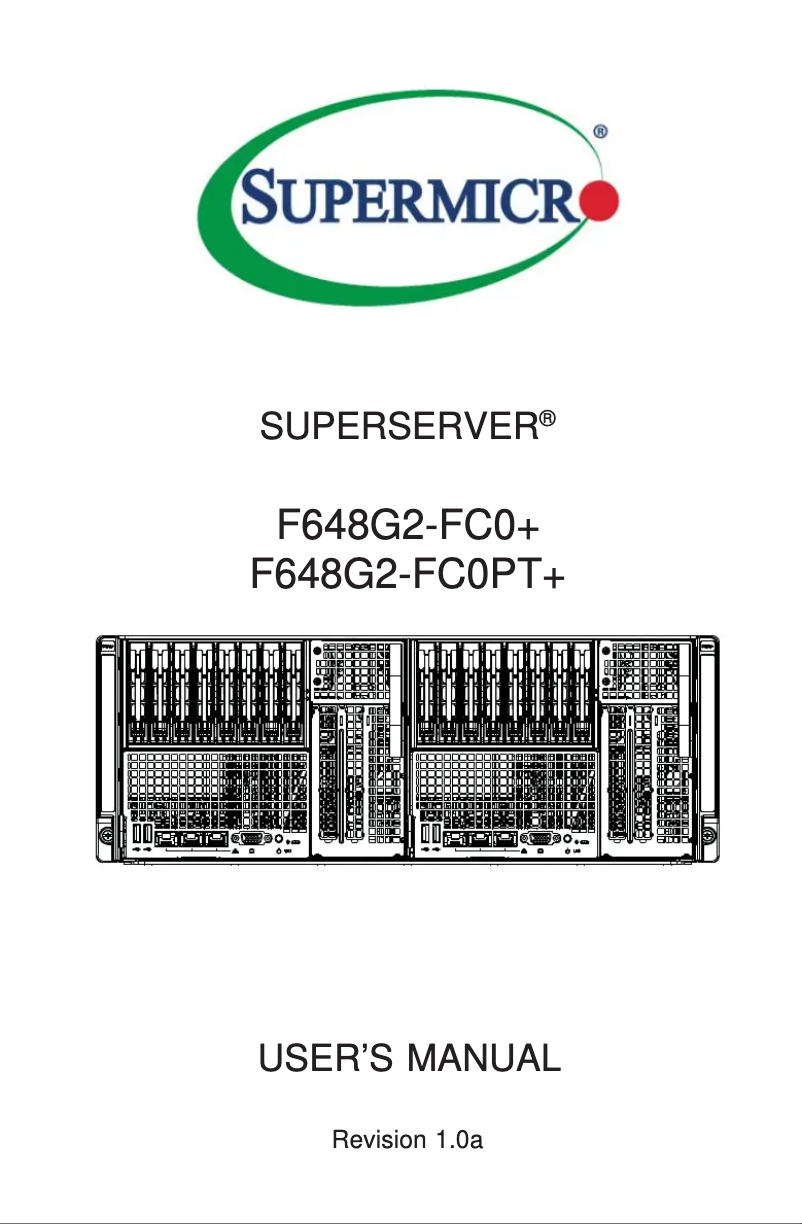 Page 1 de la notice Manuel utilisateur Supermicro SuperServer F648G2-FC0PT+