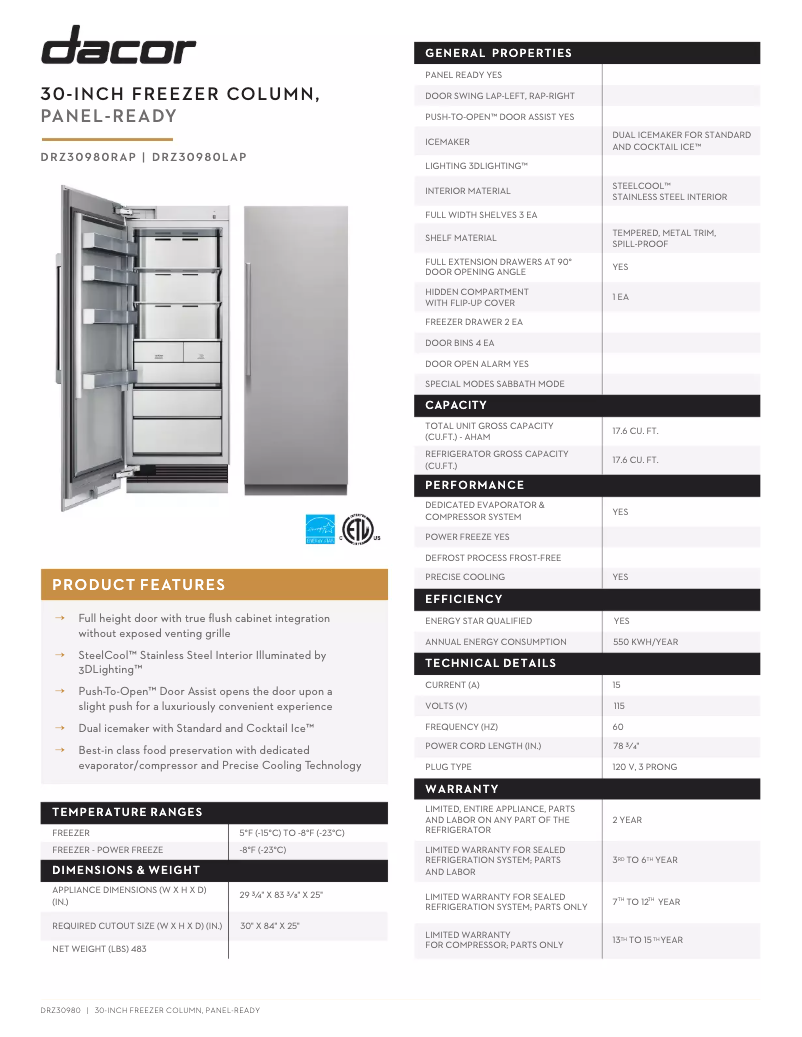 Image de la première page du manuel de l'appareil Modernist DRZ30980RAP