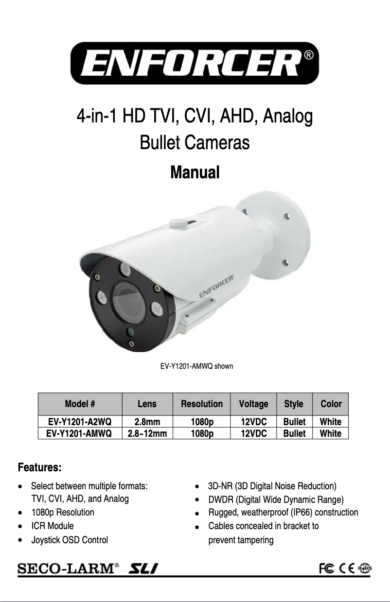 Image de la première page du manuel de l'appareil EV-Y1201-A2WQ