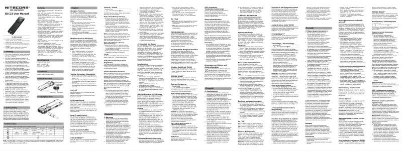 Page 1 de la notice Manuel utilisateur Nitecore EDC23