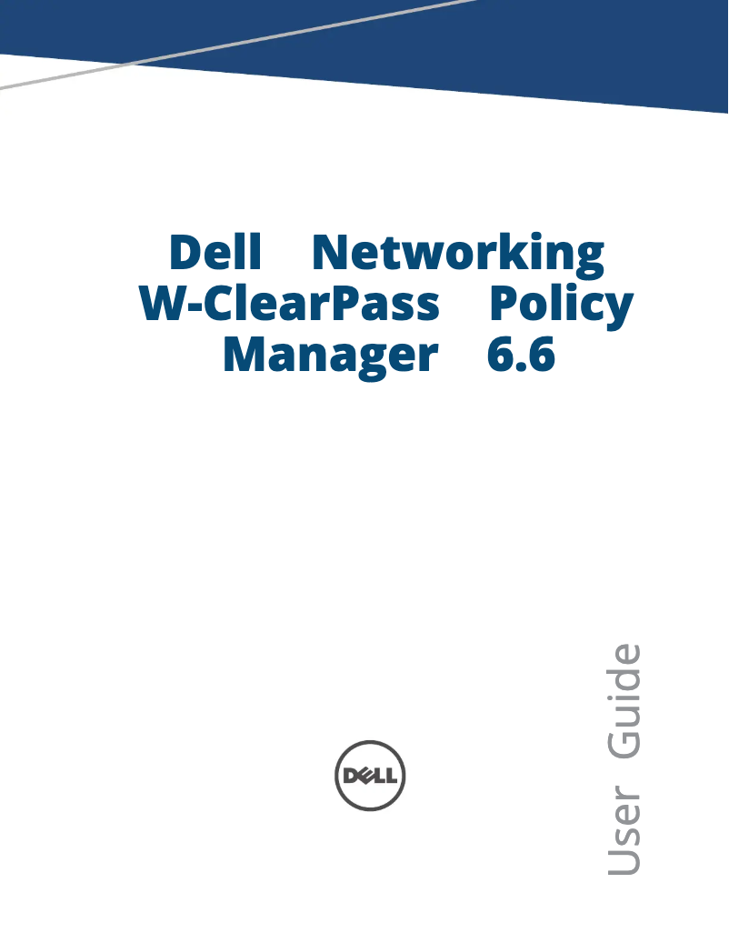 Page n°1 - Manuel utilisateur Dell W-ClearPass