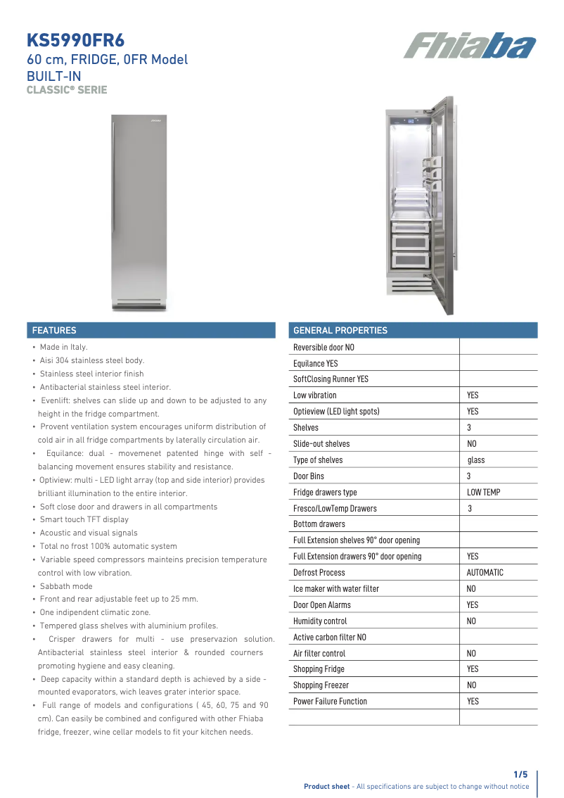 Page n°1 - Fiche technique Fhiaba KS5990FR6A