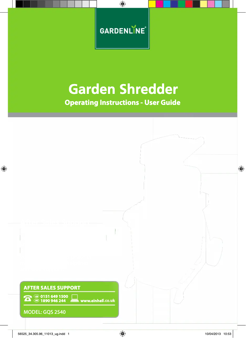Page n°1 - Manuel utilisateur Gardenline GQS 2540