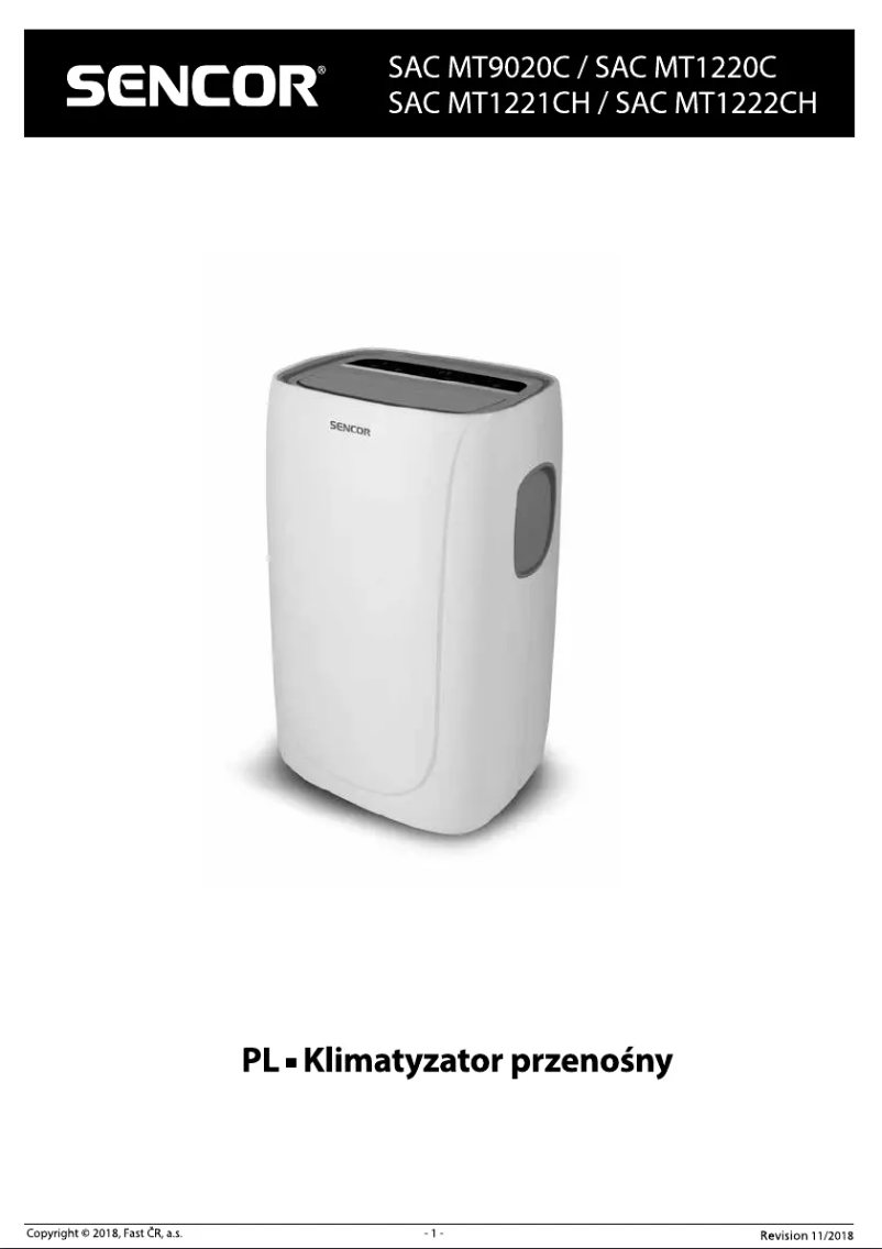 Page 1 de la notice Manuel utilisateur Sencor SAC MT1220C