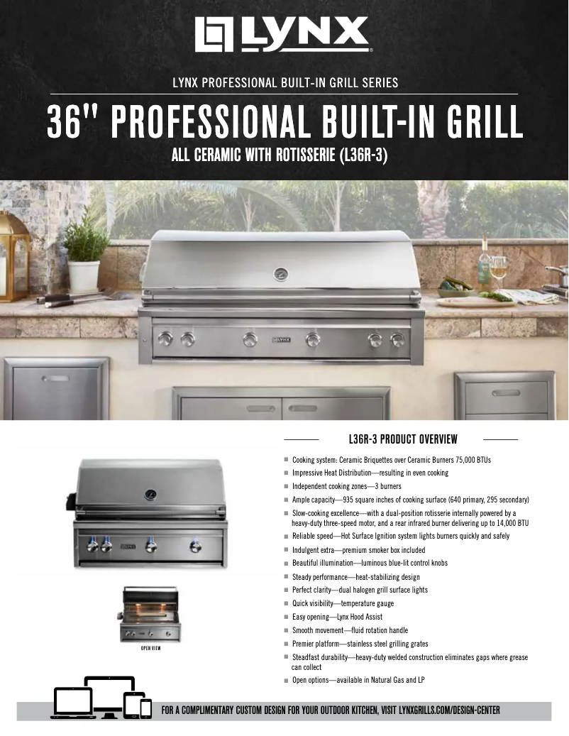 Page 1 de la notice Fiche technique Lynx Professional L36R-3