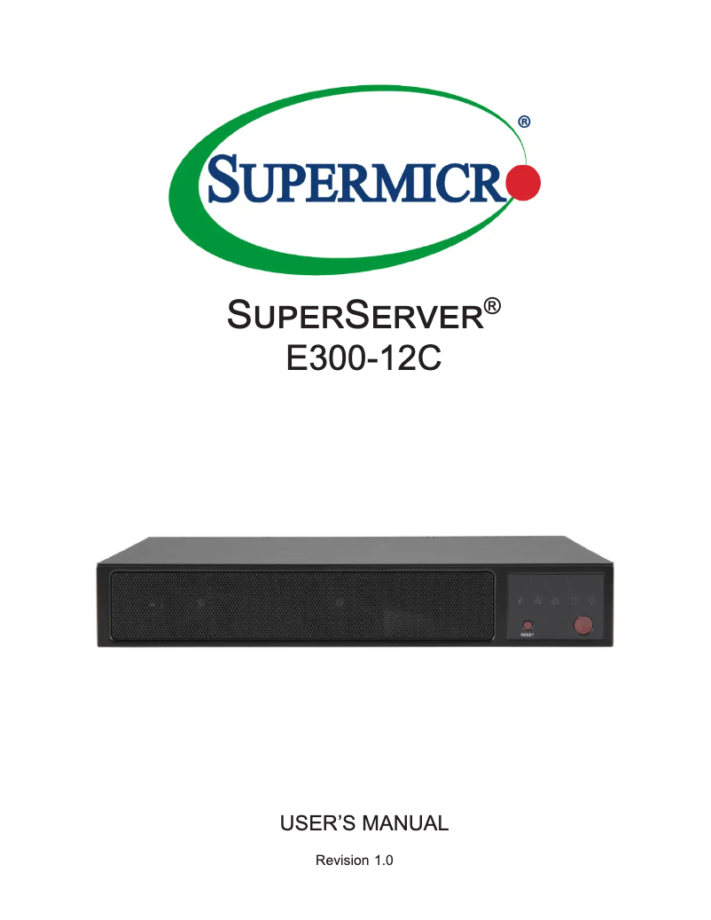 Page 1 de la notice Manuel utilisateur Supermicro SuperServer E300-12C