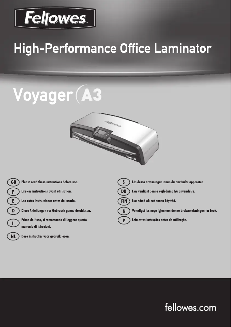 Page n°1 - Manuel utilisateur Fellowes Voyager