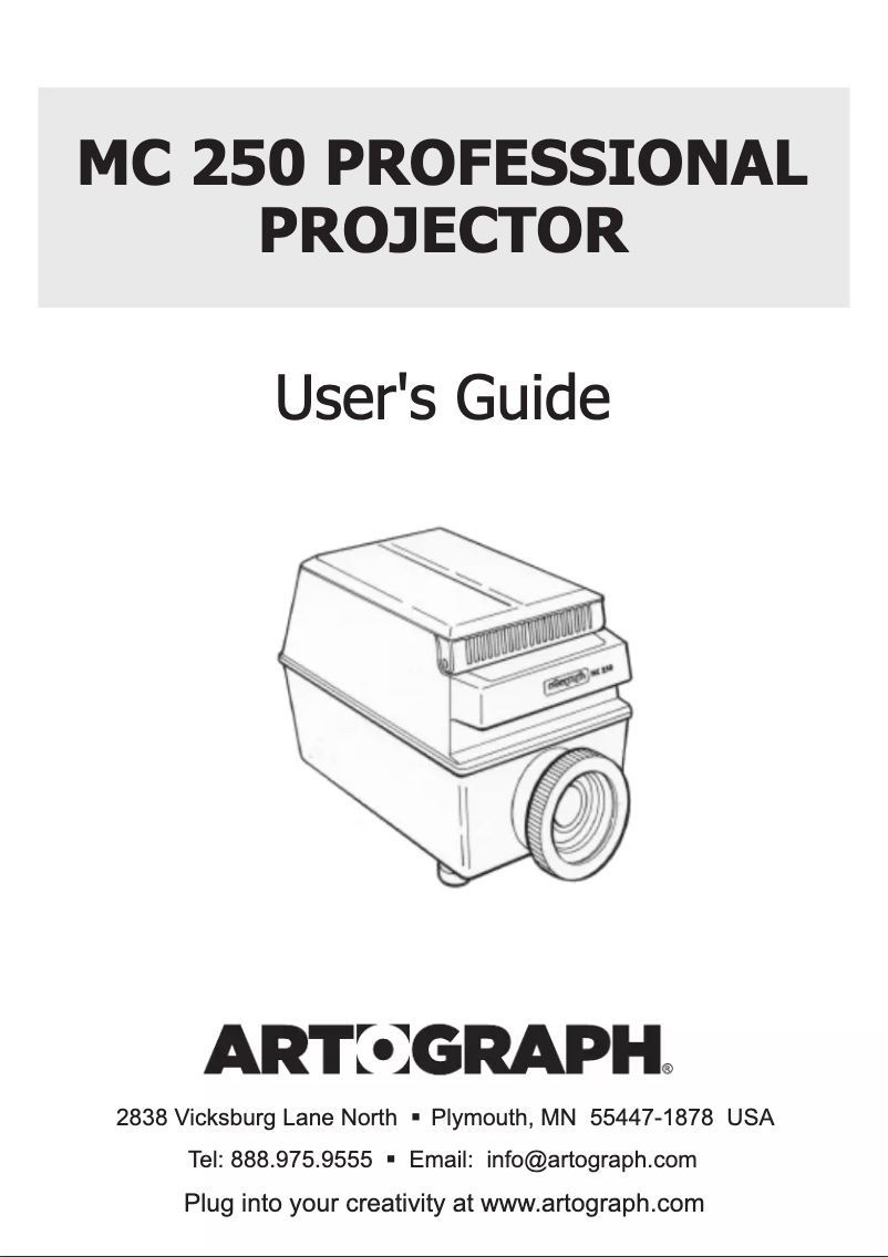 Page n°1 - Manuel utilisateur Artograph MC 250