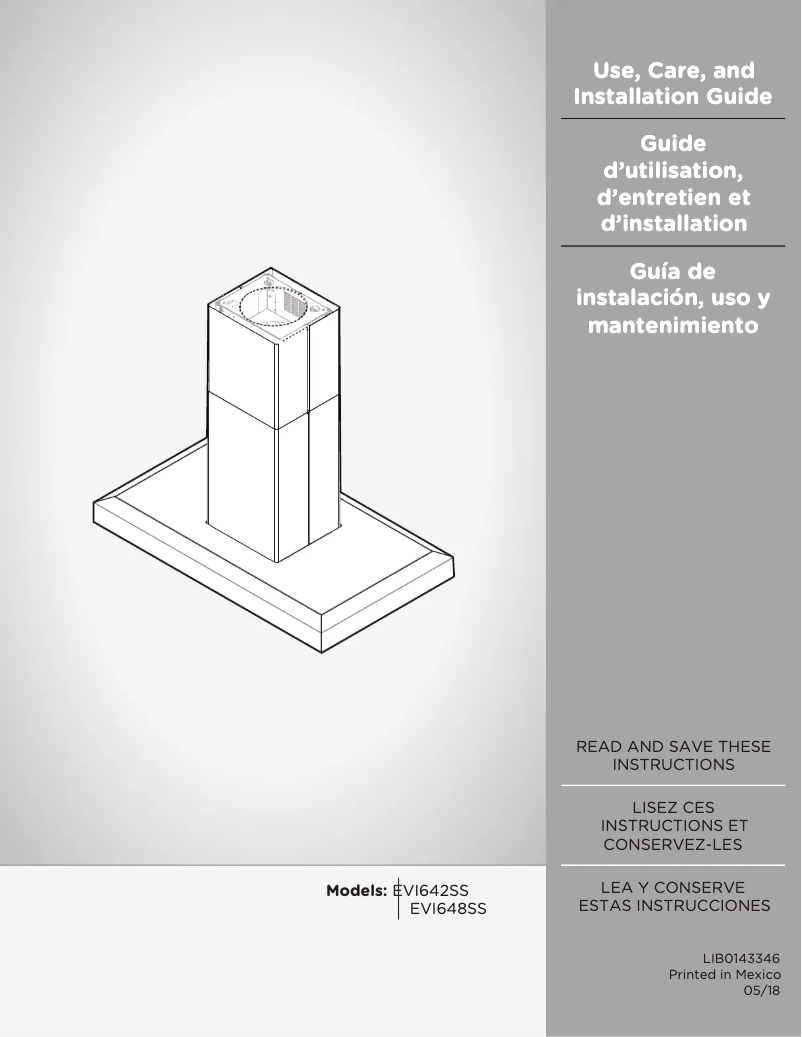 Page n°1 - Manuel utilisateur Elica Vavano PRF0142551A