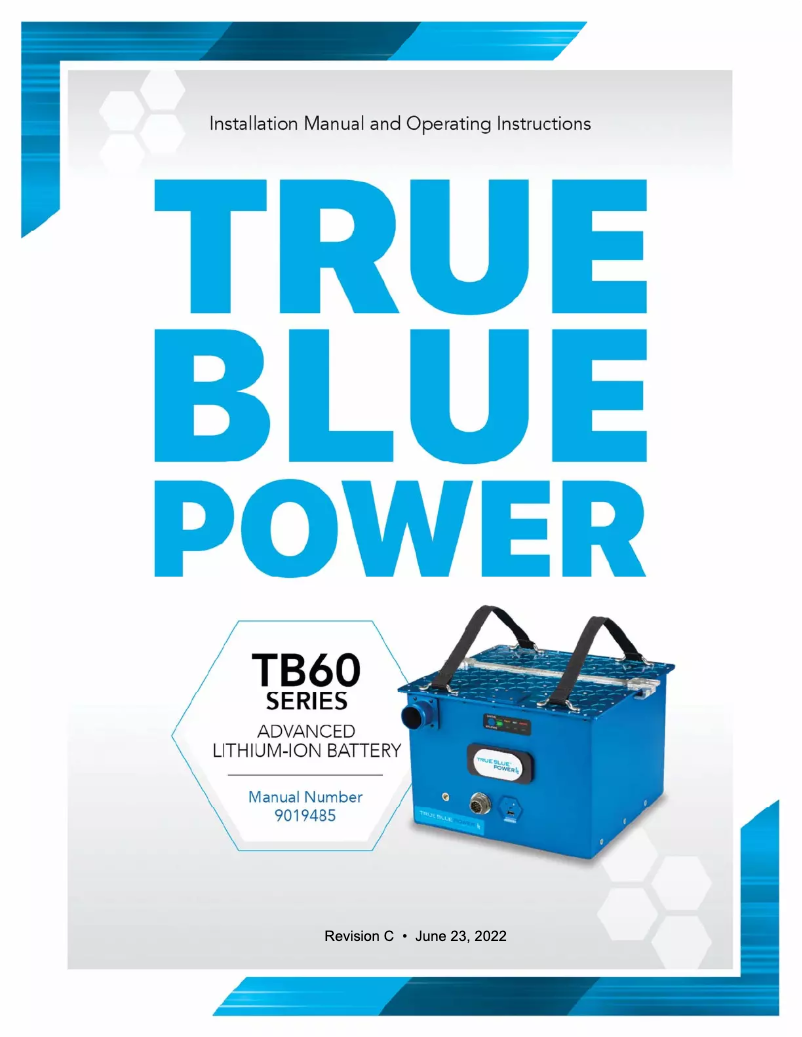 Page 1 de la notice Manuel utilisateur True Blue Power TB60