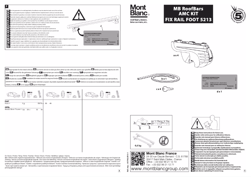 Page n°1 - Manuel utilisateur Mont Blanc AMC 5213